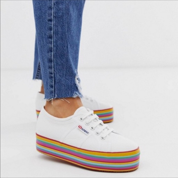 Superga Shoes - Superga 2790  Rainbow Platform Sneaker size 37